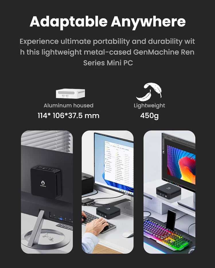 GenMachine Mini PC AMD Ryzen 5 5500U ES – 6 Core, DDR4 3200MHz, WiFi 6, Windows 11