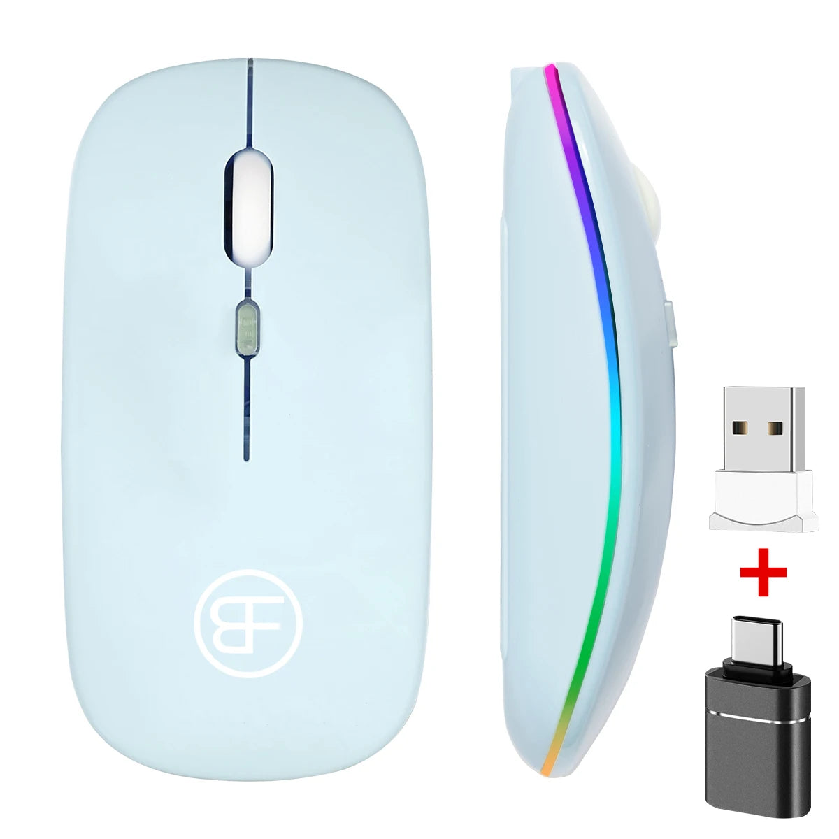 BalanceFit RGB Wireless Gaming Mouse – Rechargeable, LED Backlit, Ergonomic, 1600 DPI, for Laptop & PC