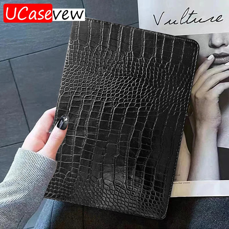 Premium Crocodile Leather iPad Case with Card Slot – 9.7" to 11" | Air, Mini, Pro