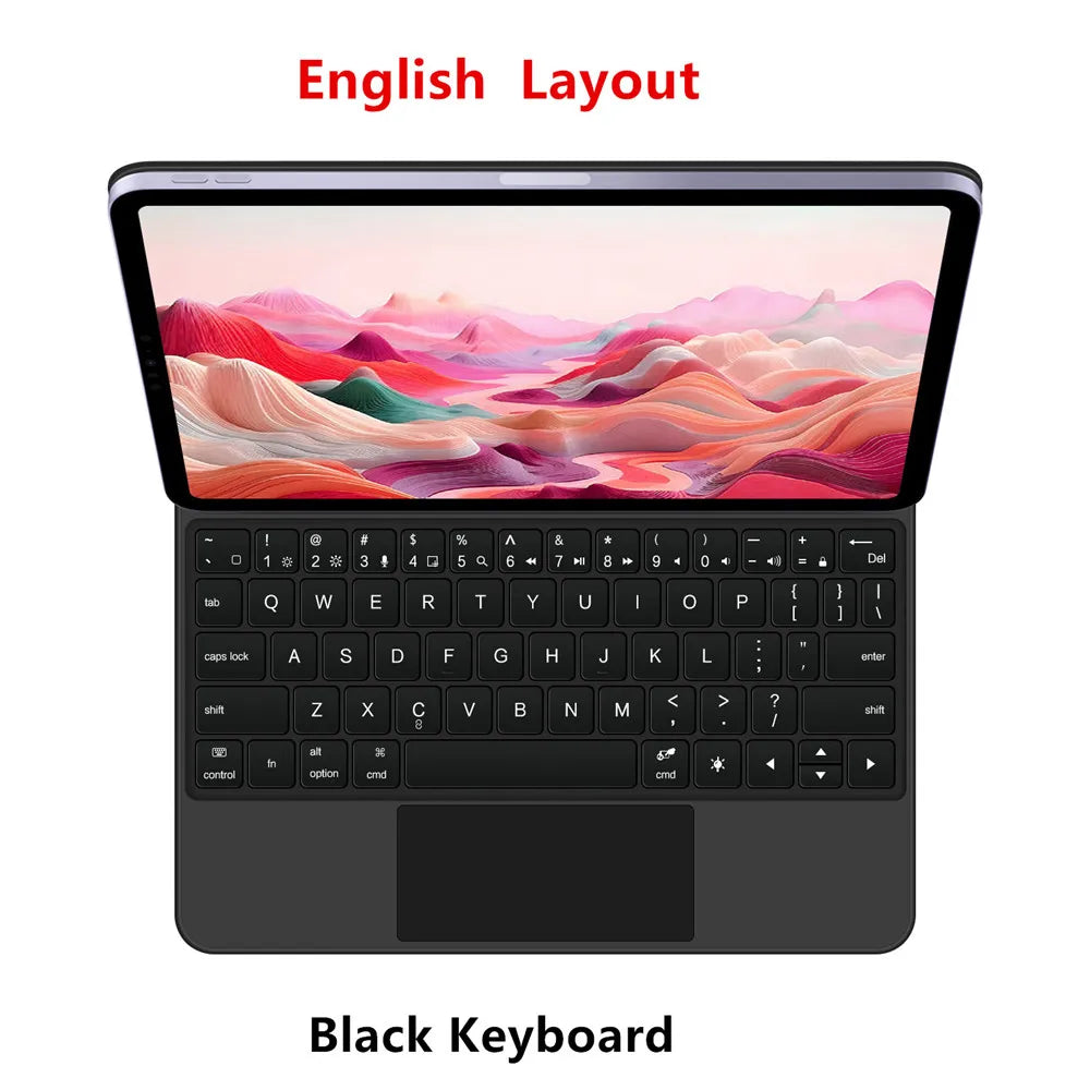 Magic Keyboard for iPad 11th Gen (A16) 2025 | Smart Case | Multi-Language | Black & White | 7 Languages