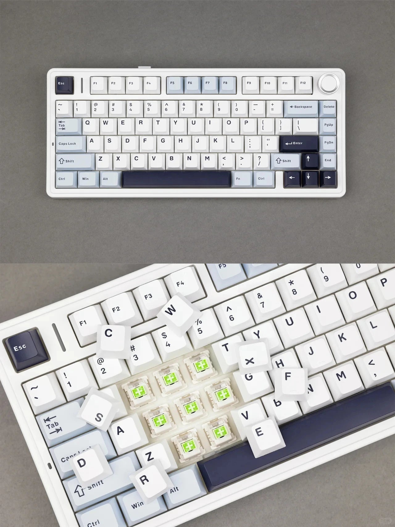 AULA F75 Mechanical Keyboard – 75% Layout, Tri-Mode (2.4G/BT/USB), RGB, Hot-Swap, PBT Keycaps