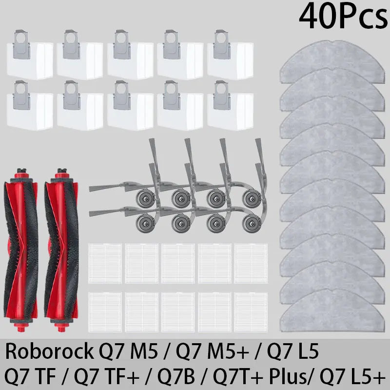 Roborock Q7 M5 / Q7 L5 / Q7 TF / Q7B / Q7T+ Replacement Parts | Main Brush, Filter, Mop, Dust Bag