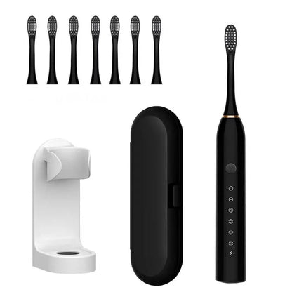 Xiaomi 6 Gear Sonic Electric Toothbrush with 8 brush heads, waterproof design, rechargeable, and smart whitening features.