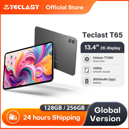 Teclast T65 Tablet – 13.4" 2K 120Hz, Unisoc T7280, 26GB RAM, 8000mAh, 4G LTE, Android 16