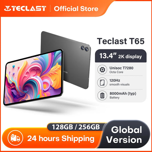 Teclast T65 Tablet – 13.4" 2K 120Hz, Unisoc T7280, 26GB RAM, 8000mAh, 4G LTE, Android 16