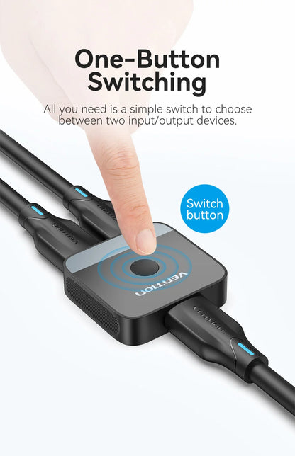 Vention HDMI 2.0 Splitter Switch | 2-in-1 Bi-Directional | 4K@60Hz | 18Gbps | PS5 Xbox Laptop