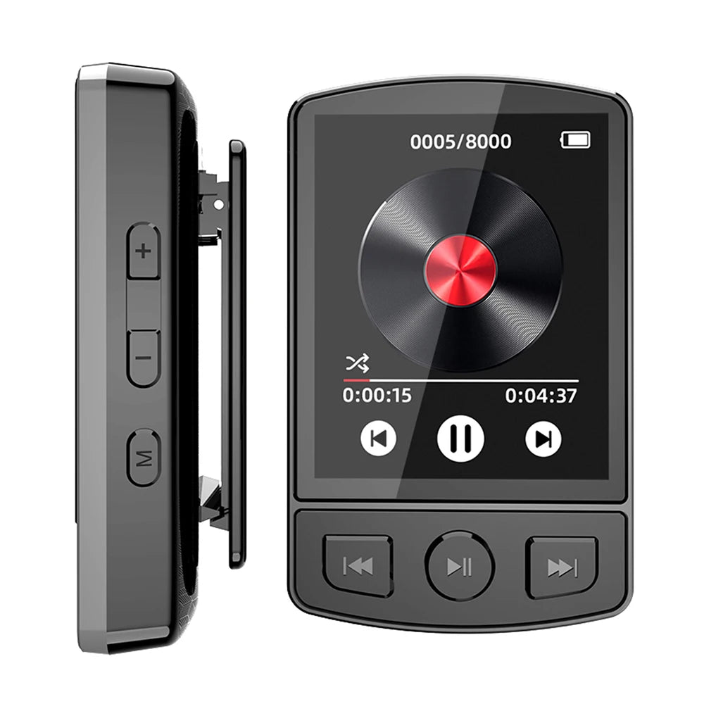 Portable Bluetooth 5.2 MP3/MP4 Music Player – 1.8" Screen, FM Radio, E-Book, Recorder, Clip Sport Walkman