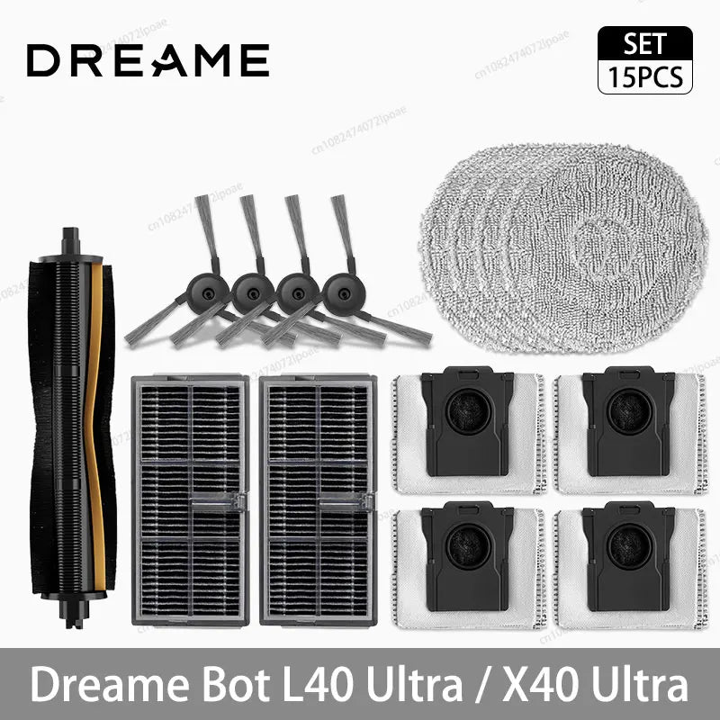 Dreame L40 Ultra / X40 Ultra Robot Vacuum Spare Parts – Brush, Filter, Mop & Dust Bag