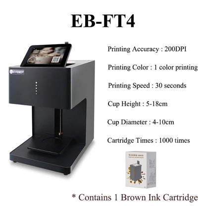 EVEBOT 3D Latte Art Coffee Printer – Automatic Beverage Food Selfie Printer, WiFi