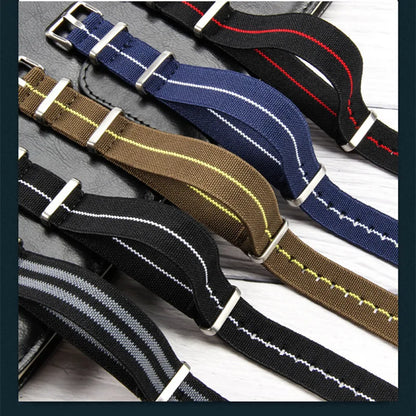 Elastic NATO Nylon Watch Strap 18/20/22mm | Breathable Woven Watchband