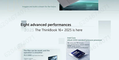 Lenovo ThinkBook 16+ 2025 – Intel Ultra 7/9, 32GB DDR5, 1TB SSD, 16" 3.2K 165Hz