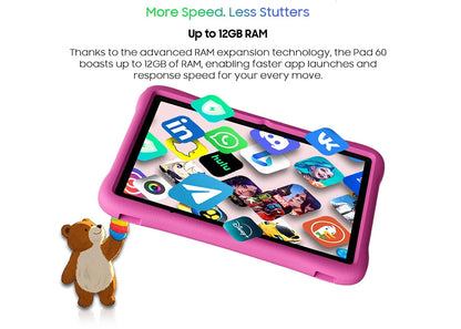 Blackview Oscal Pad 60 Kids Tablet – Android 15, 4GB+128GB, 10.1", WiFi, Blue & Pink
