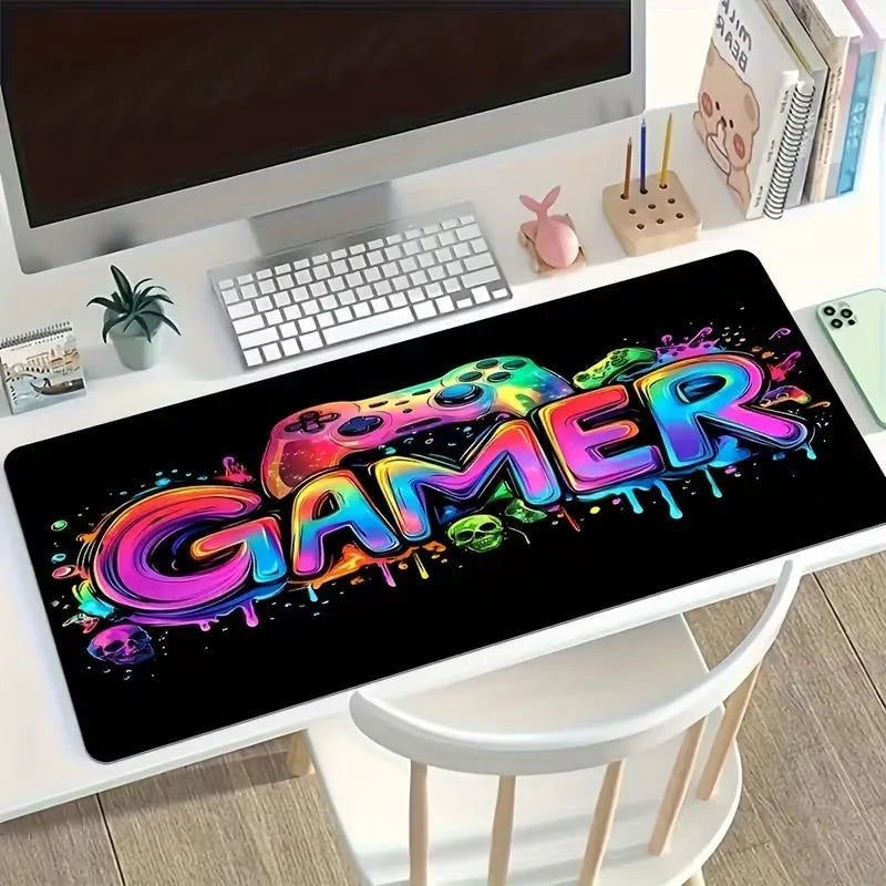 XXL Neon Glow-in-the-Dark Gaming Mouse Pad – Non-Slip Rubber Desk Mat