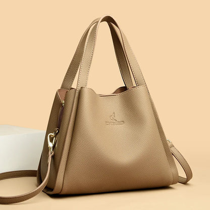 Soft PU Leather Tote Bag - Large Capacity Women's Shoulder Handbag