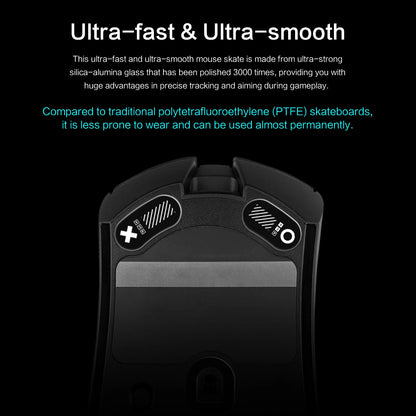 Glass Mouse Skates for Razer DeathAdder V3 Pro – Smooth Replacement Mouse Feet, Black & White
