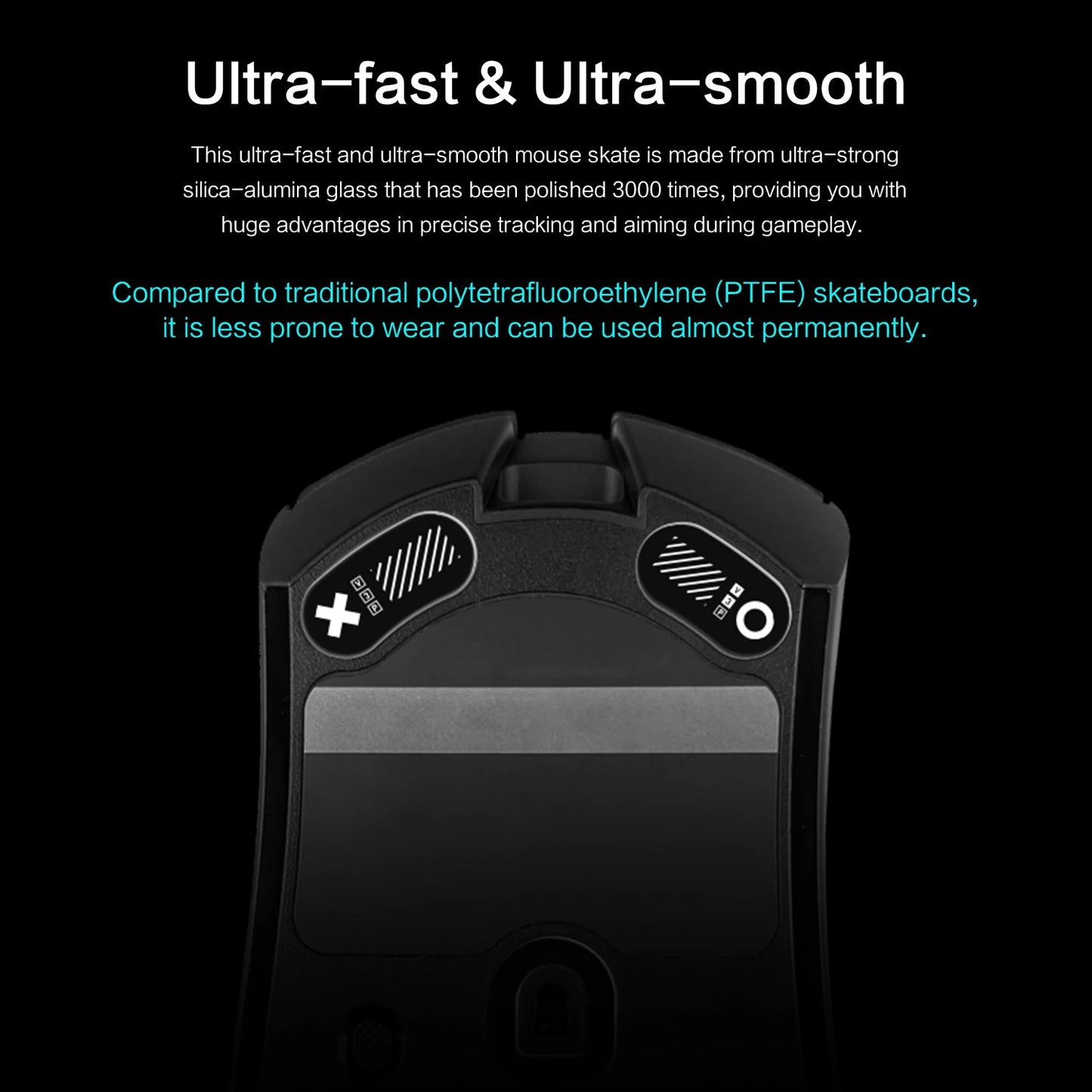 Glass Mouse Skates for Razer DeathAdder V3 Pro – Ultra-Smooth Wireless Gaming Feet