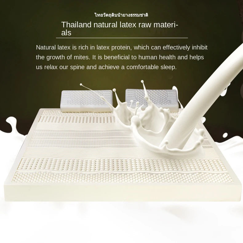 Soft 10cm natural latex mattress from Thailand, made of rubber, with a cushioned surface, suitable for 1.2-1.8m beds.