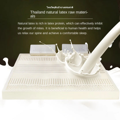 Soft 10cm natural latex mattress from Thailand, made of rubber, with a cushioned surface, suitable for 1.2-1.8m beds.