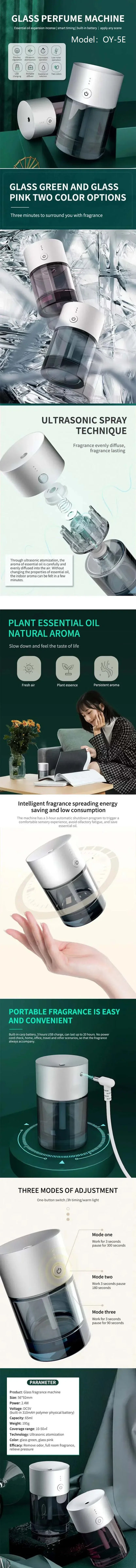 USB Rechargeable Car Aroma Diffuser – Portable Ultrasonic Essential Oil Atomizer