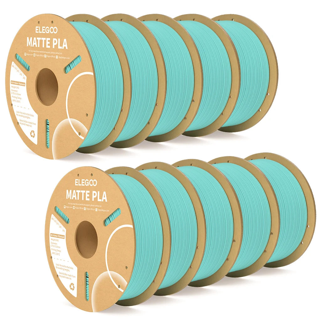 ELEGOO Matte PLA Filament 1.75mm 1KG – +/-0.02mm Accuracy, Cardboard Spool