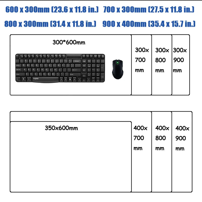 Black Anime XXL Gaming Mouse Pad – Lock Edge, HD Print, Anti-Slip Desk Mat, Multiple Sizes