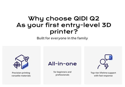QIDI Q2 FDM 3D Printer – AI Camera, Enclosed, 65°C Heated Chamber, Air Filtration, 600mm/s