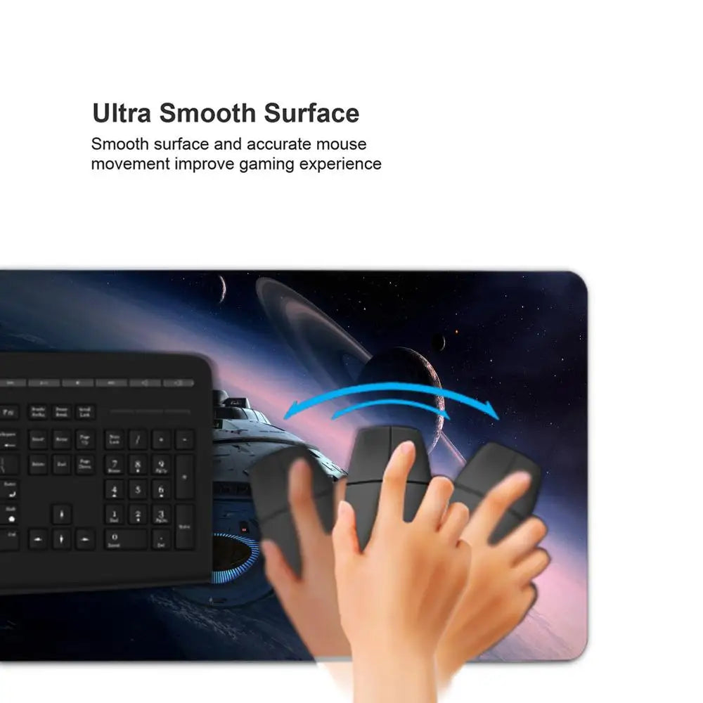 XXL Gaming Mouse Pad – Sci-Fi Space Design, Non-Slip Rubber Base