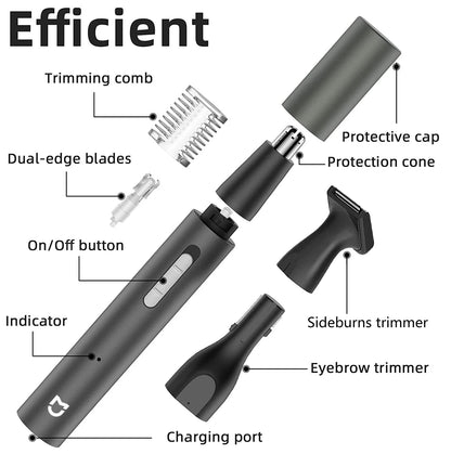 Xiaomi Mijia 3-in-1 Nose & Ear Hair Trimmer | Painless | Sideburns & Eyebrows | Rechargeable