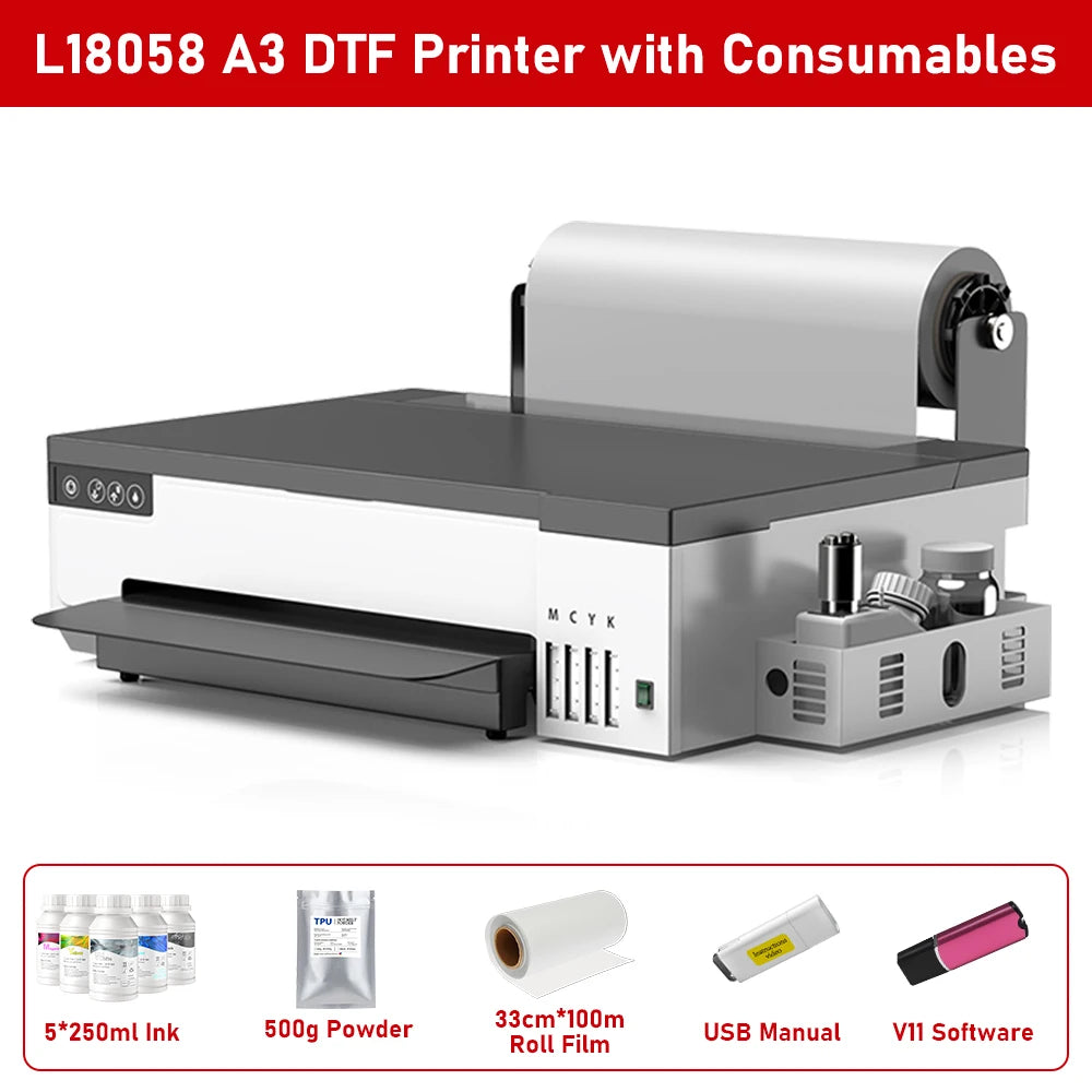 A4/A3 DTF Printer with DTF Oven – XP600, Direct to Film for T-Shirts & Clothes