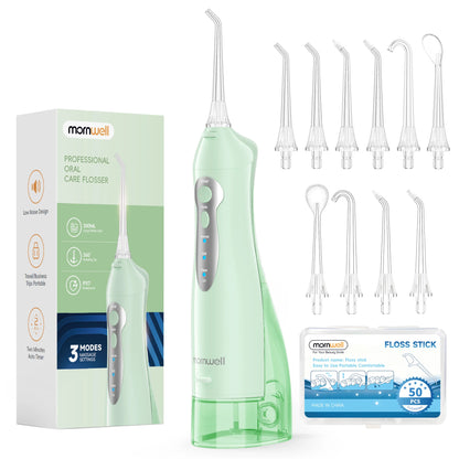Mornwell D52 Cordless Water Flosser – 4 Jets, 3 Modes, IPX7 Waterproof