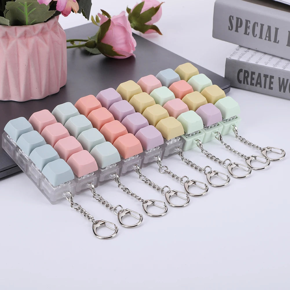 4-Key Mechanical Keyboard Switch Tester – DIY Keycaps, Fidget Toy, Stress Relief Keychain