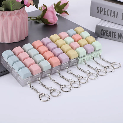 4-Key Mechanical Keyboard Switch Tester – DIY Keycaps, Fidget Toy, Stress Relief Keychain