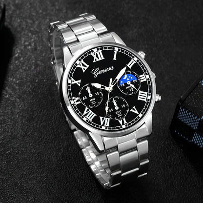 Men's Classic Business Quartz Watch - Stainless Steel Band, Elegant Dress Watch