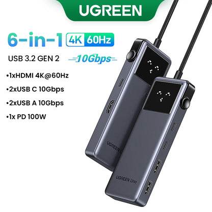 UGREEN Uno USB-C Hub – 4K60Hz HDMI, 1Gbps LAN, PD100W, USB 3.0