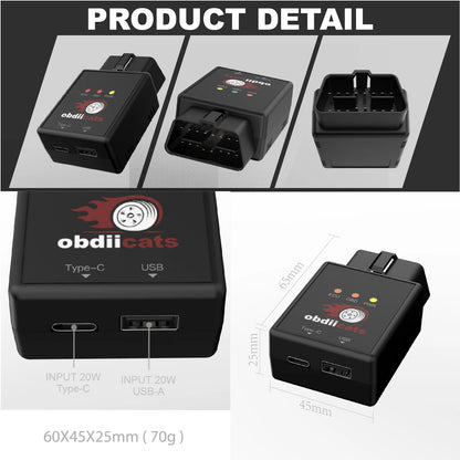 OBD2 Fuel Saving Chip Tuning Box | 2-in-1 Fast Charger & Power Booster for Petrol & Diesel Cars