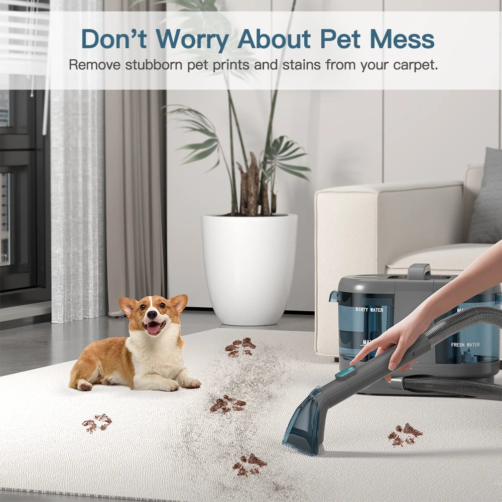 PrettyCare PC808 Cordless Carpet & Spot Vacuum Cleaner – 1.4m Hose, Wet Sprayer for Sofa & Car