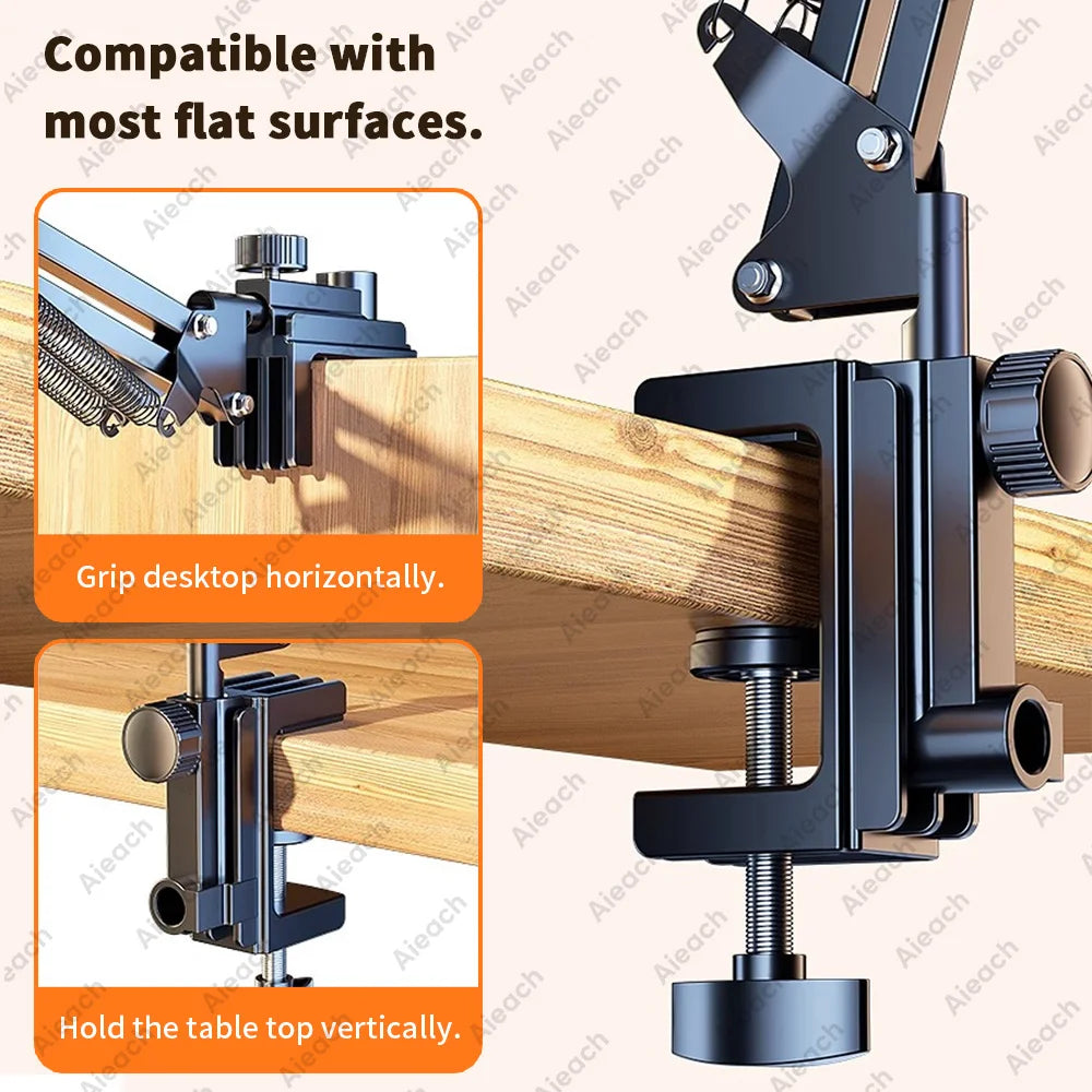 AIEACH 360° Rotating Bed Tablet Stand – 90cm Metal Arm, Fits 4.7–12.9" Phones & Tablets