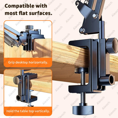 AIEACH 360° Rotating Bed Tablet Stand – 90cm Metal Arm, Fits 4.7–12.9" Phones & Tablets