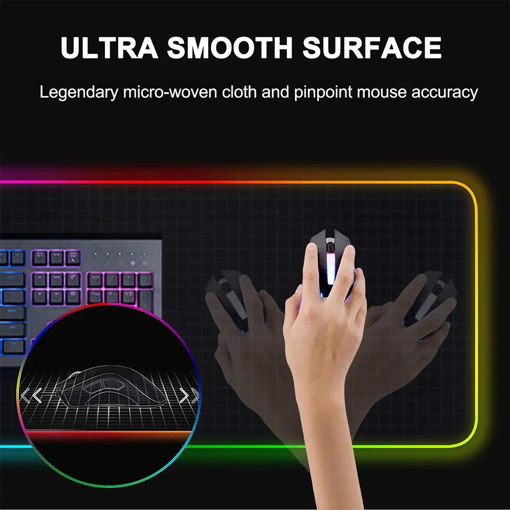 RGB LED Gaming Mouse Pad – Resident Evil Design, Glowing Rubber Mousepad for PC Gamer