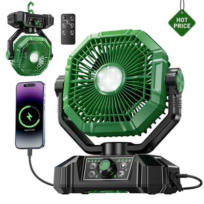 coldSky 20000mAh Camping Fan with LED Lantern – 8 Speed Portable Outdoor Fan
