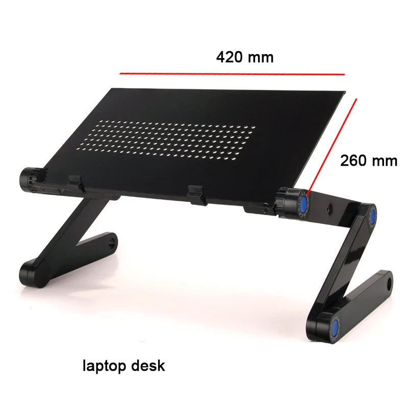 Adjustable Laptop Desk Stand with Cooling Fan – Ergonomic Lapdesk for Bed & Sofa