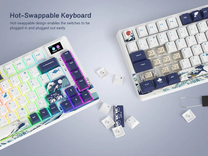Womier SK80 Gasket Mechanical Keyboard – 83 Key, Hot-Swap, RGB, Smart Display