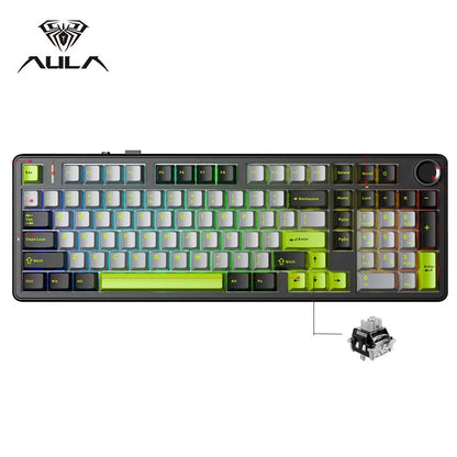 AULA F99 Pro 96% Gaming Mechanical Keyboard – Tri-Mode BT/2.4GHz/USB-C, Hot-Swap, 8000mAh, RGB, PBT Keycaps