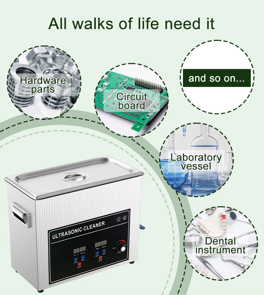 Ultrasonic Bath Cleaner 3–30L 220V – Dental & Industrial Washing Machine