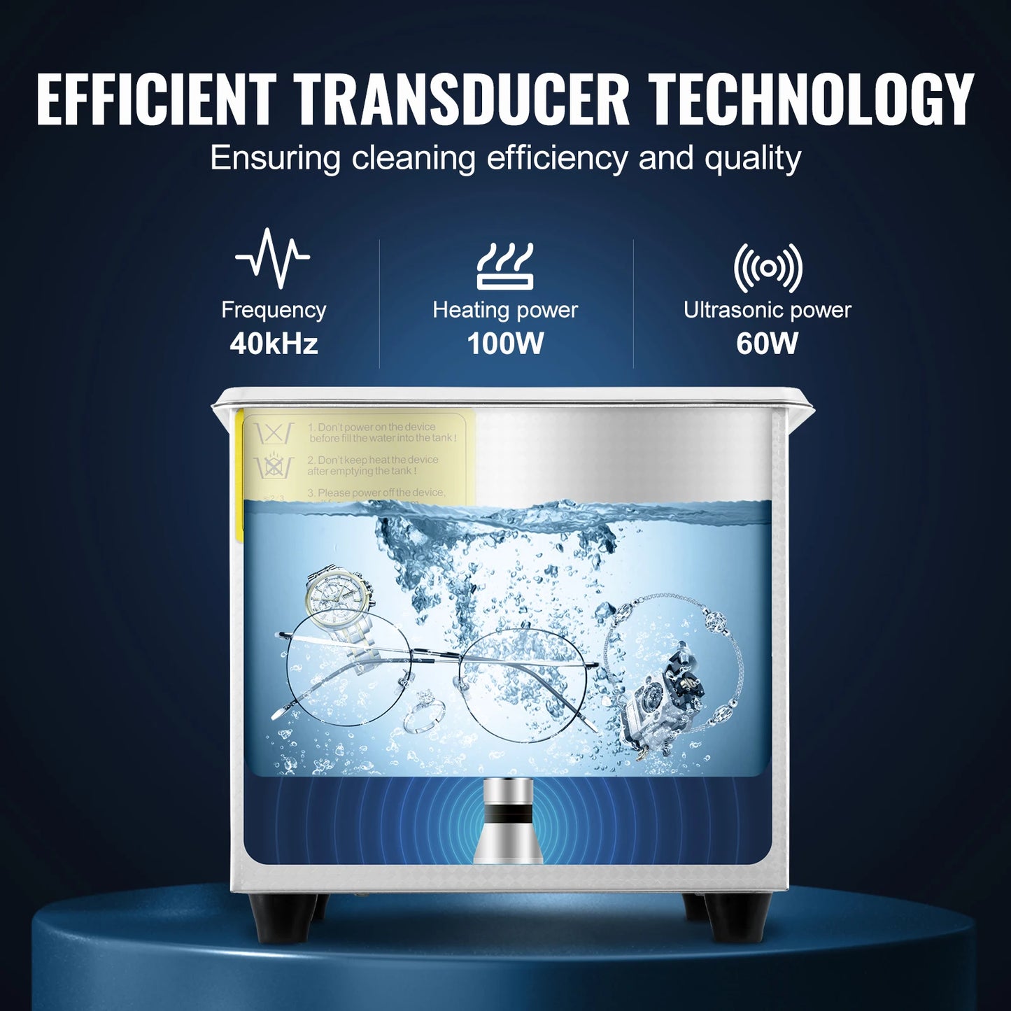 SucceBuy 1.3L Ultrasonic Cleaner with Digital Timer – Jewelry, Glasses & Home Appliances