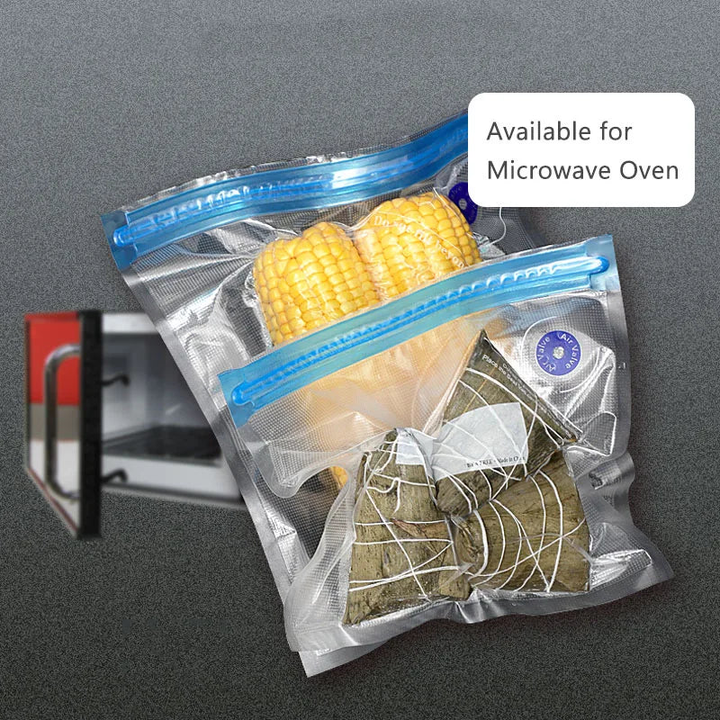 Sous Vide Vacuum Sealer Bags & Manual Pump – Reusable Food Saver Bags for Kitchen Food Storage