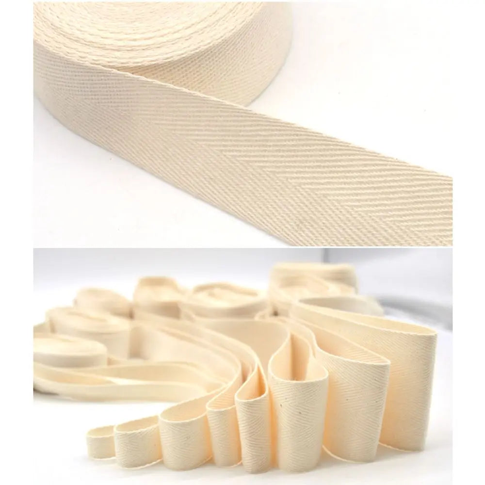 50m cotton bias binding tape roll with herringbone design, 1-5cm wide, suitable for sewing and arts and crafts projects.
