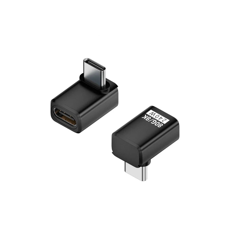 R.E.D. Shopping PD240W 80Gbps USB-C adapter connected to a laptop, showing 8K video output and fast charging capability.
