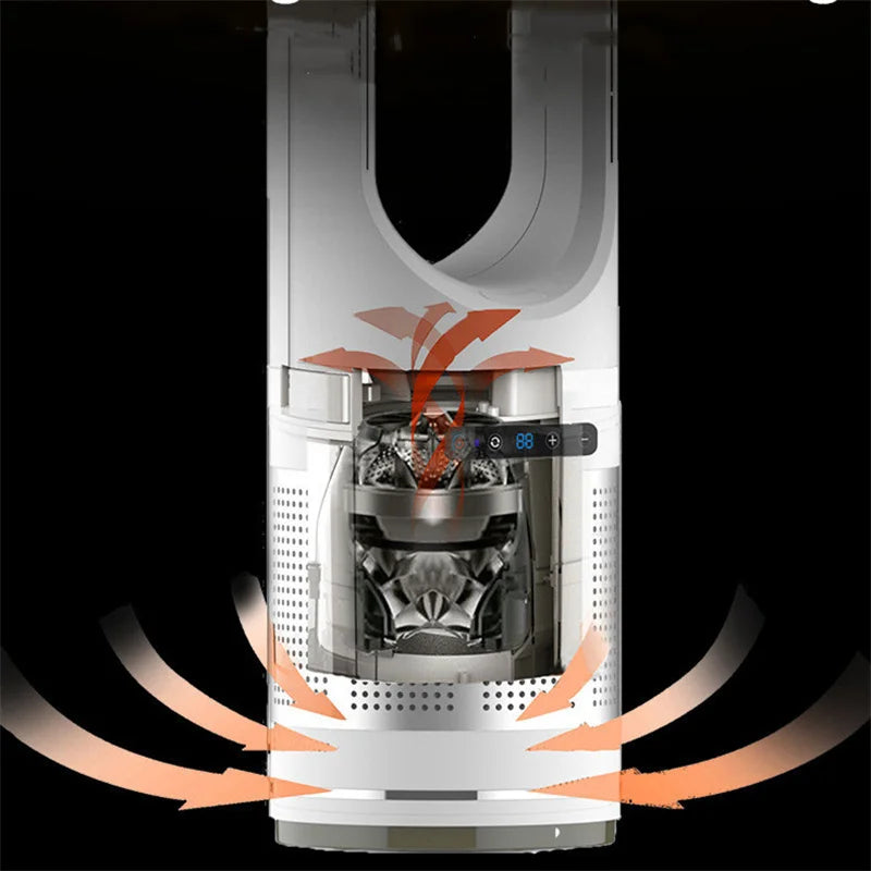 46-Inch Smart Standing Tower Fan – Hot & Cold Wind, Remote Control, Silent Air Circulator