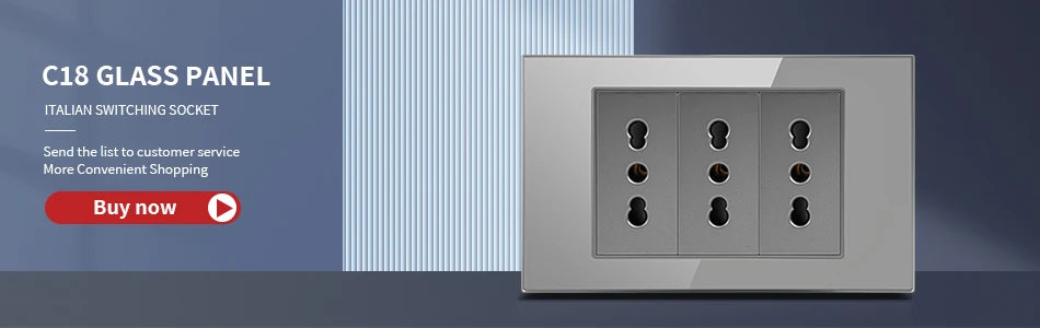 DELEFU Black Tempered Glass Wall Socket – USB Type-C Fast Charging Schuko & Italy